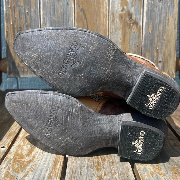 Old Gringo Embossed Cowhide Leather Aster Short‎ Oryx Booties  Size 7.5 B - Picture 5 of 6